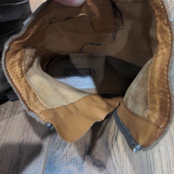 Pikolinos Women's Size 42 EU Ankle Buckle Booties Suede Leather Tan Slouchy Zip - Picture 5 of 13